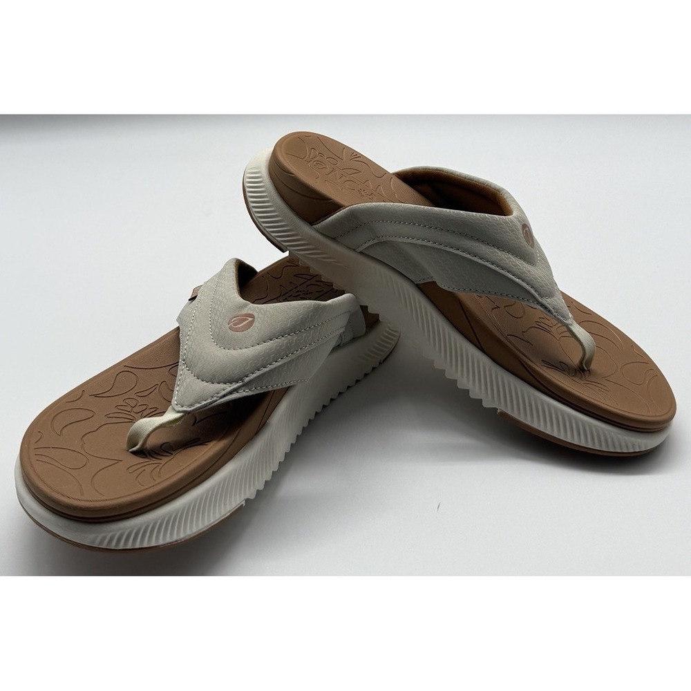 ONCAI Women's Orthopedic Cushion Flip Flops Recovery Size 11 Beige/White New